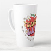 Tasse Latte Vie de l'enseignant - Réveil, Enseigner, Inspirer (Angle gauche)