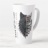 Tasse Latte Vie du professionnel | Loup blanc avant | Dos loup (Angle droit)