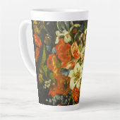 Tasse Latte Vie morte avec fleurs et fruits (Angle gauche)