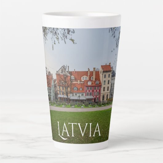 Tasse Latte Vieille ville de Riga en automne (Devant)