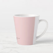 Tasse Latte Vierge rose moderne Script Girl Monogramme Nom (Droite)