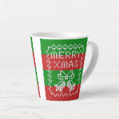 Tasse Latte Vilain pull motif sonnettes Joyeux fils Xmas (Angle droit)