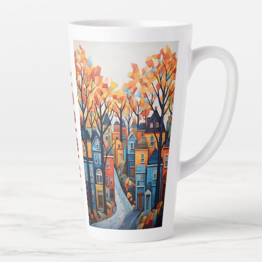 Tasse Latte Ville colorée (Droite)