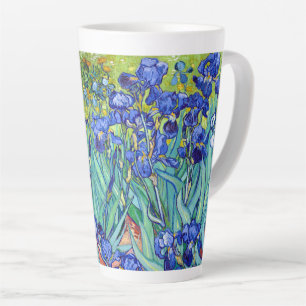 Tasse Latte Vincent Van Gogh Irises, fleurie vivante et fine a