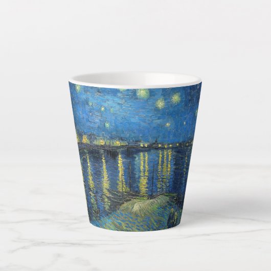 Tasse Latte Vincent van Gogh Starry Night Over the Rhone (Devant)