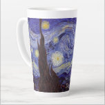 Tasse Latte Vincent Van Gogh Starry Nuit Vintage Art<br><div class="desc">Vincent van Gogh Starry Night Art Peinture Starry Night est un tableau de l'artiste post-impressionniste néerlandais Vincent van Gogh. Le ciel bleu de la nuit est rempli de nuages tourbillonnants, d'étoiles et d'une lune brillante croissant. La Nuit étoilée est la seule nocturne de la série de vues depuis la fenêtre...</div>
