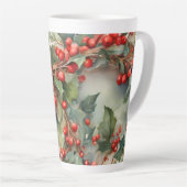 Tasse Latte Vintage aquarelle sainte baies feuilles (Angle droit)
