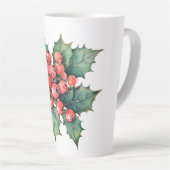 Tasse Latte Vintage aquarelle sainte baies feuilles (Angle droit)