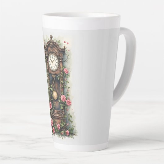 Tasse Latte Vintage Ivy Rose Grandfather Clock (Angle droit)