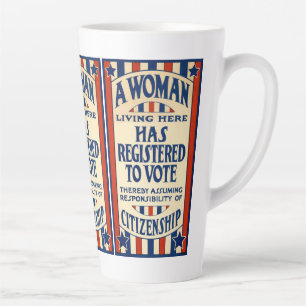 Tasse Latte Vintage patriotique, une femme est inscrite sur le