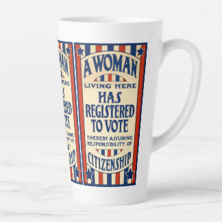 Tasse Latte Vintage patriotique, une femme est inscrite sur le