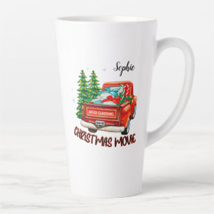 Tasse Latte Vintage Red Truck Christmas Movie