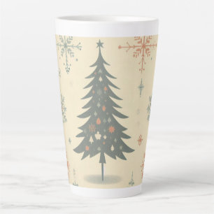 Tasse Latte Vintage/rétro moderne Noël/hiver