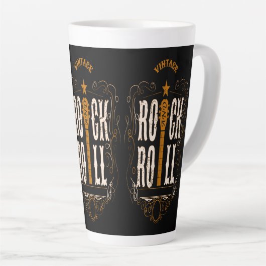 Tasse Latte Vintage Rock & Roll Gold (Angle droit)