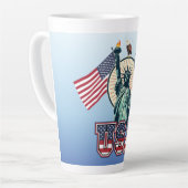 Tasse Latte Vintage, Statue de la Liberté (Angle gauche)