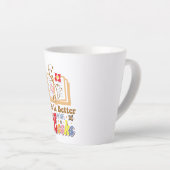 Tasse Latte Vintage Style Reading & Library Graphic (Angle droit)