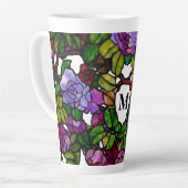 Tasse Latte Vintage Tiffany Vitrage pourpre Roses (Angle gauche)