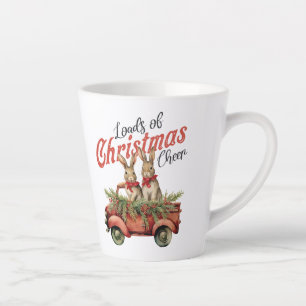 Tasse Latte Vintages charges de Noël applaudissez deux chars d