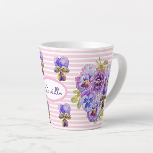 Tasse Latte Viole Vintage  femmes rose (Angle droit)