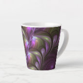Tasse Latte Violet Abstrait violet violet kaki fractal (Angle droit)