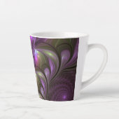 Tasse Latte Violet Abstrait violet violet kaki fractal (Droite)