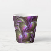 Tasse Latte Violet Abstrait violet violet kaki fractal (Devant)