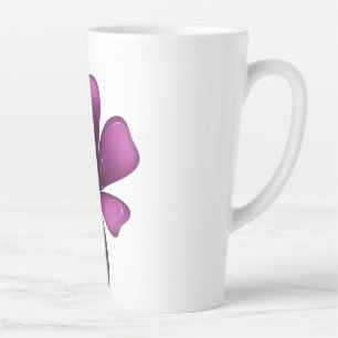 Tasse Latte Violet Électrique Botanique Sombre Brillante Fleur