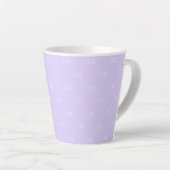 Tasse Latte Violet lavande monogramme initiales motif (Angle droit)