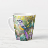 Tasse Latte Violet Tufted Jay Imaginaire Bird (Angle gauche)