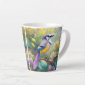 Tasse Latte Violet Tufted Jay Imaginaire Bird (Angle droit)