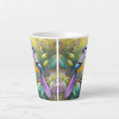 Tasse Latte Violet Tufted Jay Imaginaire Bird (Devant)