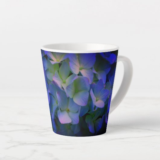 Tasse Latte Violet violet rose bleu hydrangée maman fleur (Angle droit)