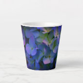 Tasse Latte Violet violet rose bleu hydrangée maman fleur (Devant)