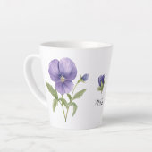 Tasse Latte Violettes Fleur de Naissance de Février (Angle gauche)