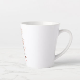 Tasse Latte Violon aux fleurs.