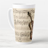 Tasse Latte Violon vintage et Partition (Angle gauche)
