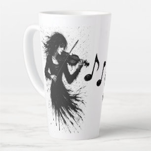 Tasse Latte Violoniste Né de l'Encre dans la Tempête du Son