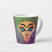 Tasse Latte visage d'alien (Angle droit)