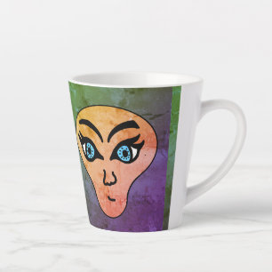 Tasse Latte visage d'alien