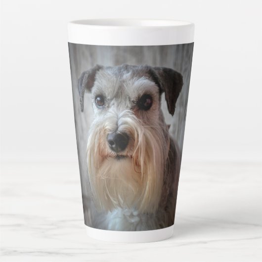 Tasse Latte Visage de chien Schnauzer (Devant)