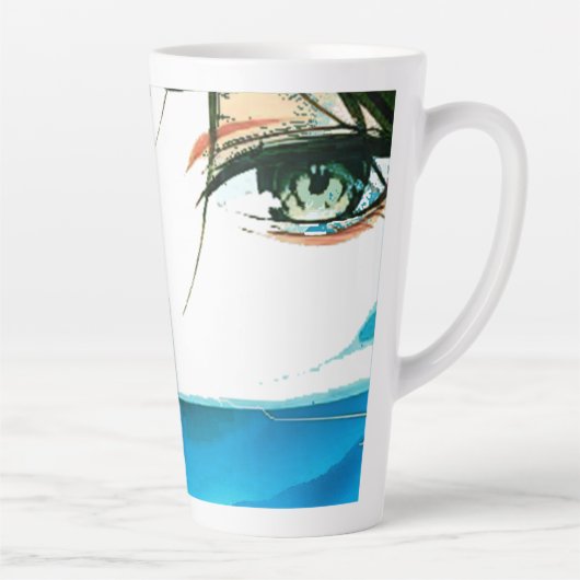 Tasse Latte visage de femmes abstraites (Droite)