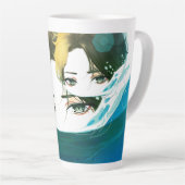 Tasse Latte visage de femmes abstraites (Angle droit)