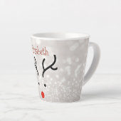 Tasse Latte Visage de renne adorable, Bokeh (Angle droit)