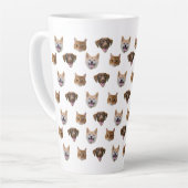 Tasse Latte Visage personnalisé Chien, Chien Chat Maman Photo (Angle gauche)