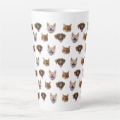 Tasse Latte Visage personnalisé Chien, Chien Chat Maman Photo (Devant)