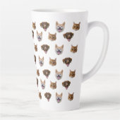 Tasse Latte Visage personnalisé Chien, Chien Chat Maman Photo (Droite)