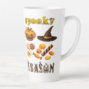 Tasse Latte visuel de la saison effrayante, Joyeux Halloween