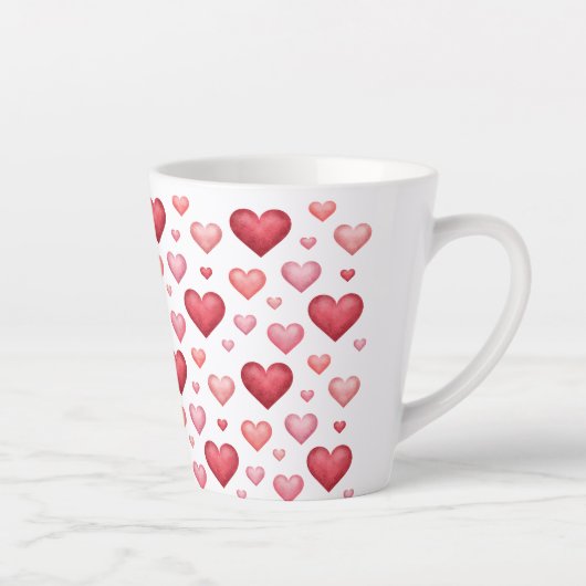 Tasse Latte Vizsla Hongroise Coeurs rouges Motif Chien Aimer R (Droite)