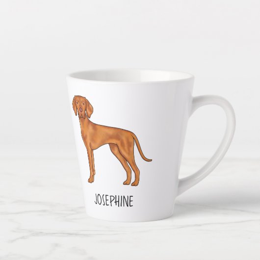Tasse Latte Vizsla Hongroise Cute Pointer Chien Avec Nom Perso (Droite)