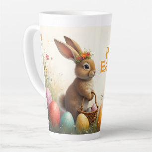 Tasse Latte Vœux de printemps du lapin de Pâques